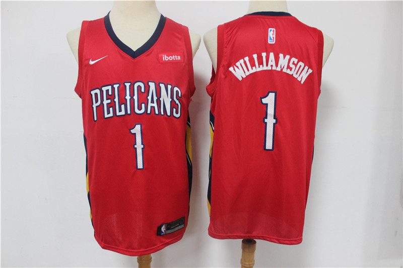 Men New Orleans Pelicans 1 Williamson Red Nike Game NBA Jerseys